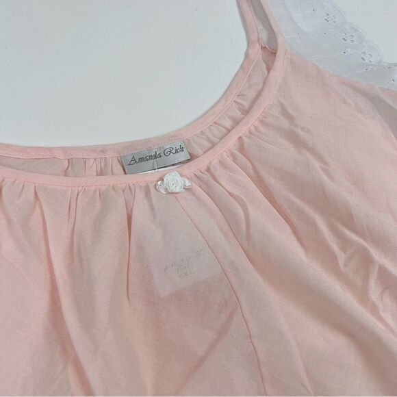 NWT Amanda Rich Short Sleeve with Lace Trim Cotton Gown AR 106-80 - Picture 9 of 13